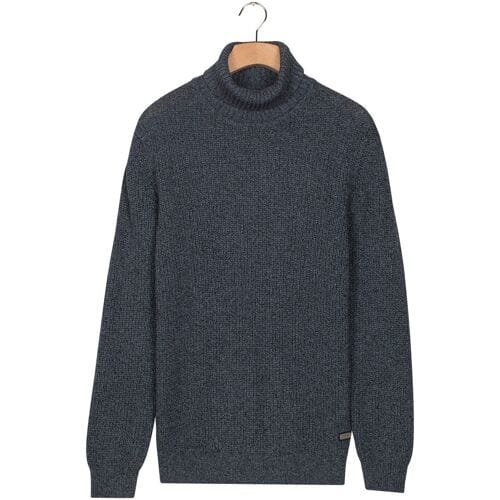 Baileys Trui Rollneck Mouliné Rib Structure Faded Denim Blue / male