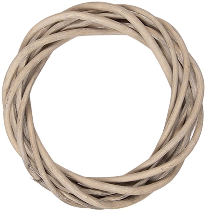 Clayre & Eef Krans Ø 10x2 cm Bruin Rotan
