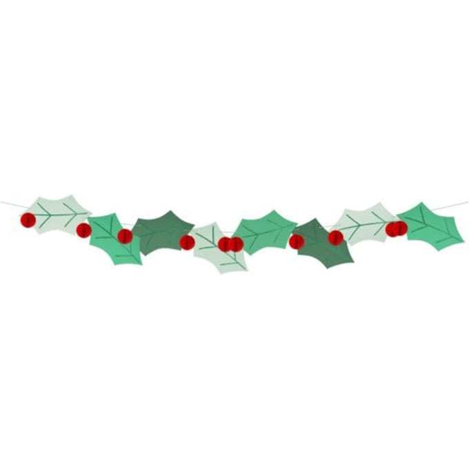 Meri meri kerst - slinger groot honeycomb holly à 2,4 meter