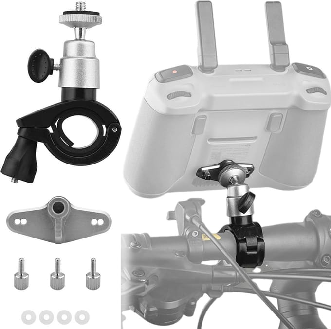 Verstelbare Fiets Stuurbeugel voor Remote Control, 360° Rotatie, Stabilizer en 1/4" Draadadapter voor Dji Rc Rc 2 Besturingselementen