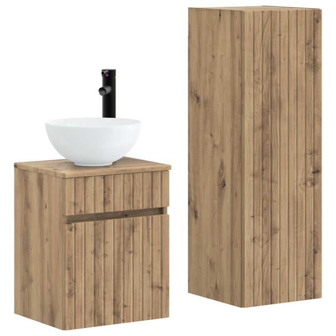 vidaXL - Badkamermeubel - Set - 2 - st - Artisanaal - eiken - 33 - x - 34,5 - x - 100 - cm