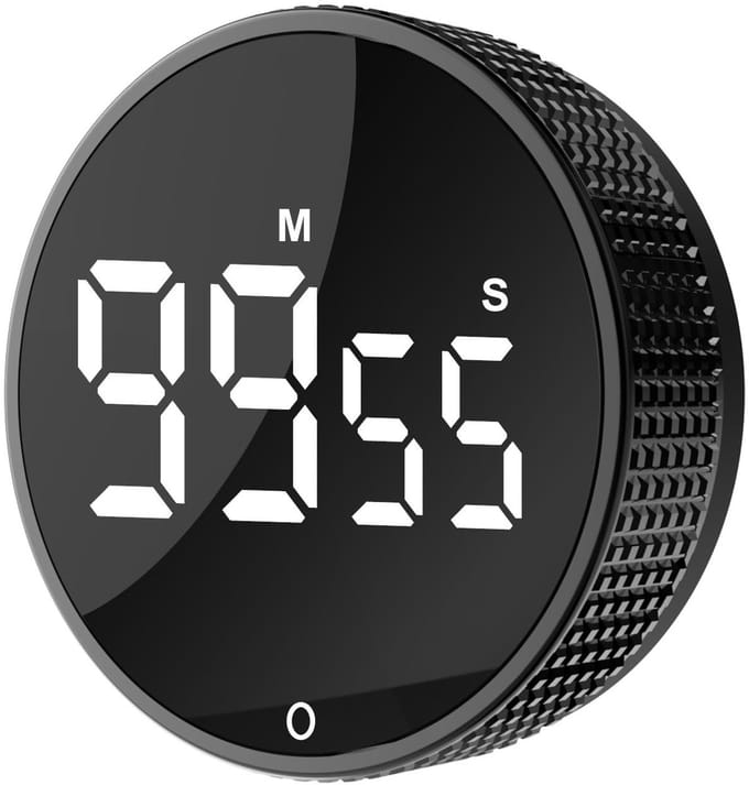 Digitale Timer - Kookwekker Digitaal - Smart Timer - LED Display - Magnetisch - 360 graden draaien - BBQ wekker - Zilver