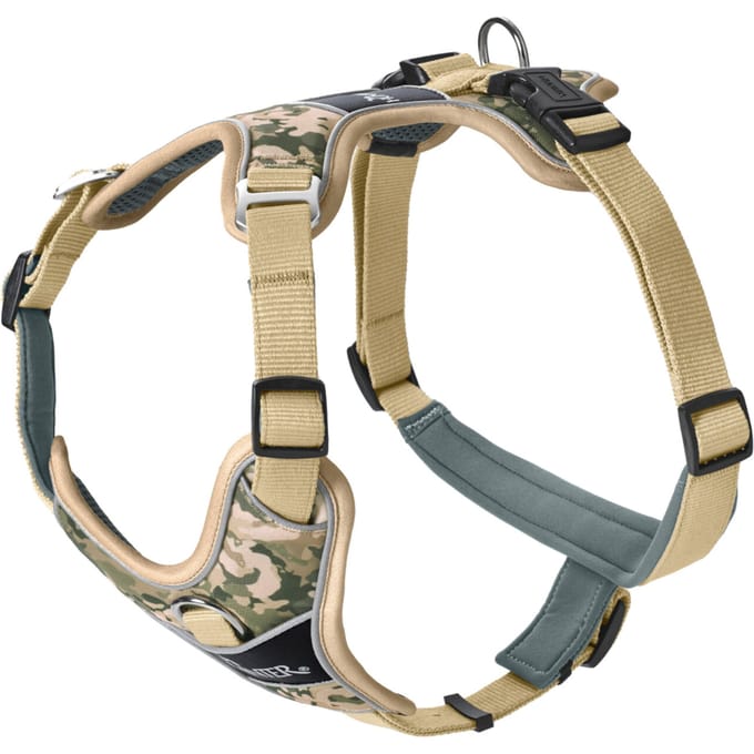 HUNTER Harnas Divo Camouflage, beige maat L: 72-100cm buikomtrek hond