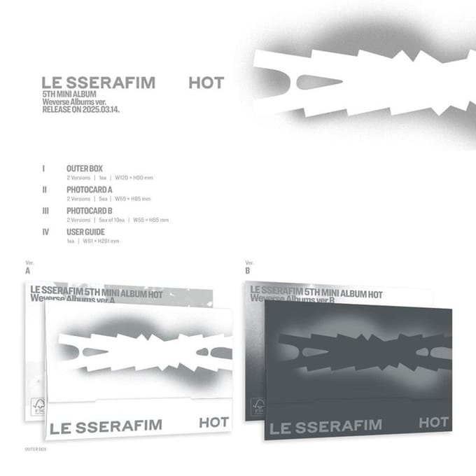 LE SSERAFIM - HOT (Weverse Albums ver.) A gray