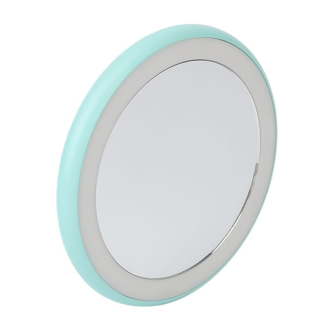 Compact Make-up Spiegel met Licht USB Oplaadbaar LED Rond Draagbaar Kleine Spiegel Fruit Groen white
