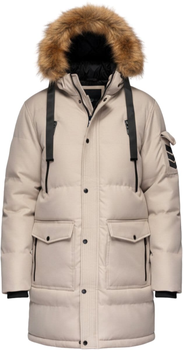 OMBRE Jas - Lange Mouw - Rits - Effen Beige M
