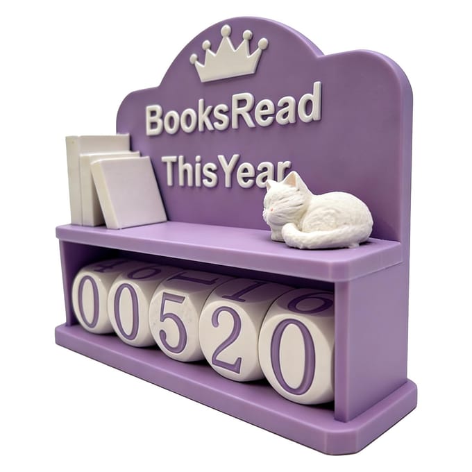BoekenGelezenDitJaar Teller Visuele Leesregistratie Compacte Plastic Boek Tracker Boekenplank Decoratie voor Cadeau Paars blue