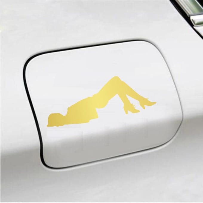 Bumpersticker - Dame  - 6,4 X 18 - Goud