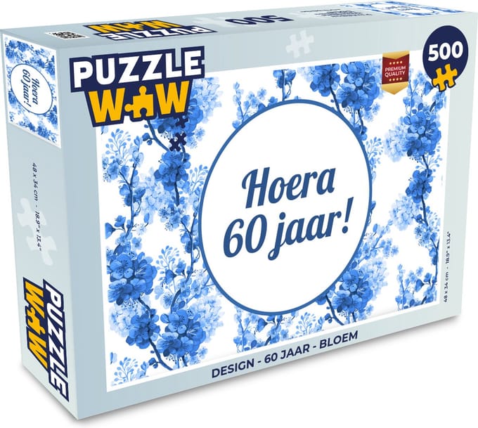 Puzzel Design - 60 Jaar - Bloem - Legpuzzel - Puzzel 500 stukjes