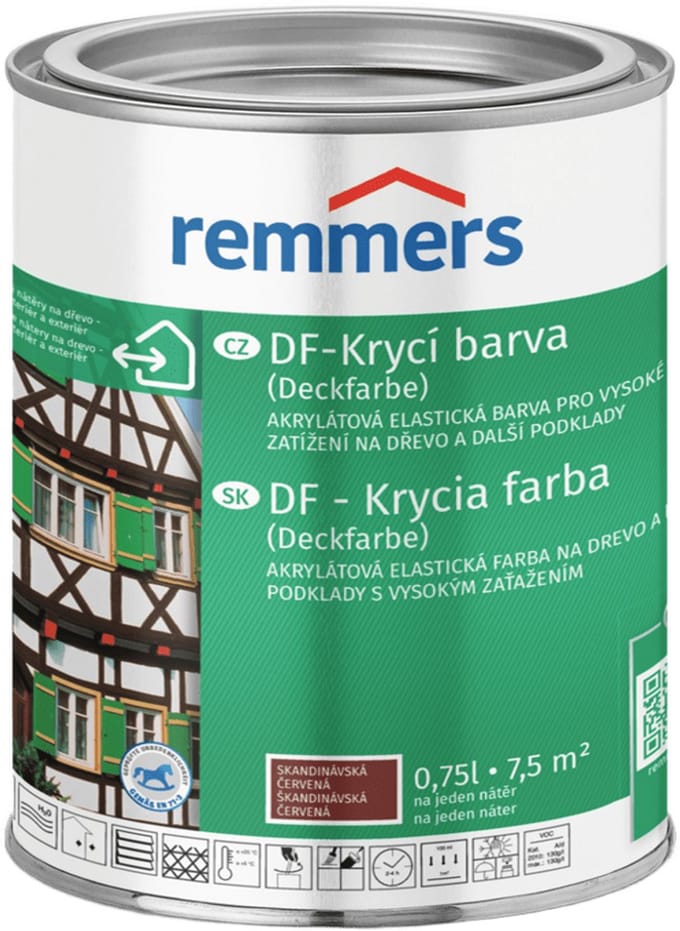 Remmers - DF Dekverf 0,75 l, Scandinavisch rood