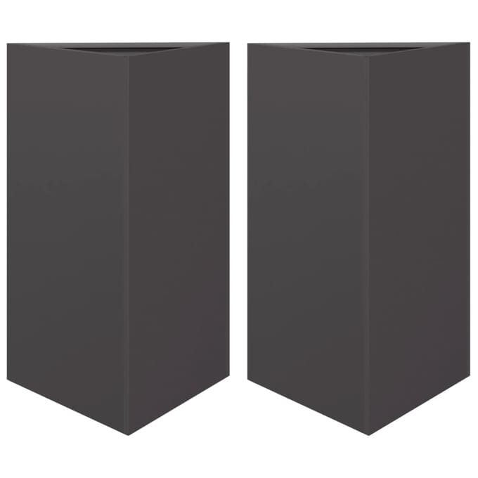 vidaXL - Plantenbakken - 2 - st - driehoek - 50x43x75 - cm - staal - zwart