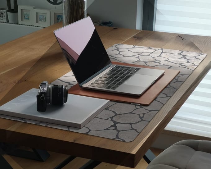 Coloray Bureau Onderlegger - Stenen pad Bureaumat - 100 cm x 50 cm - Beige Bureau Onderlegger - Onderlegger Bureau - Bureau Onderlegger Groot - Bureau Onderlegger XXL - Computer Mat
