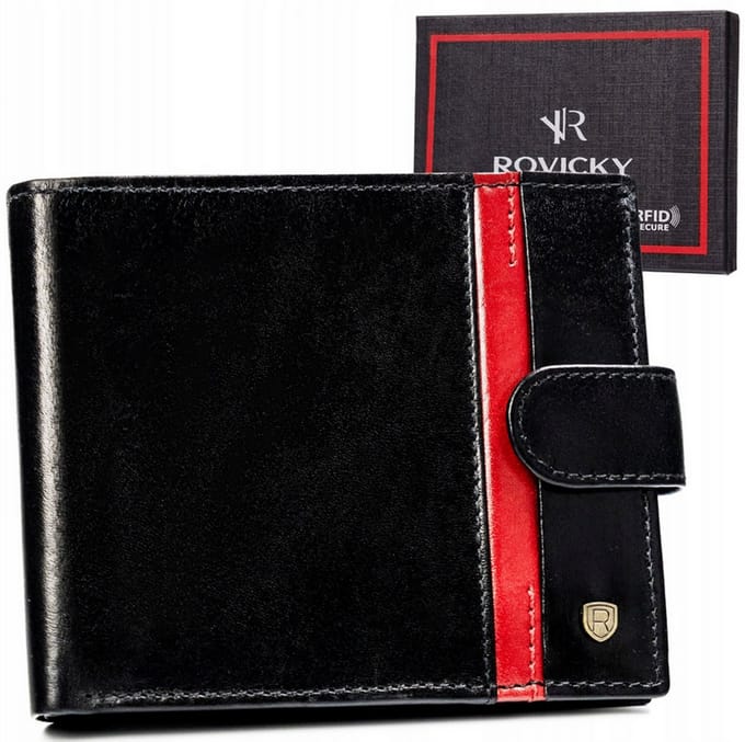 Rovicky Serie - Elegante Leren Portemonnee met RFID - Goud - Horizontaal - Medium