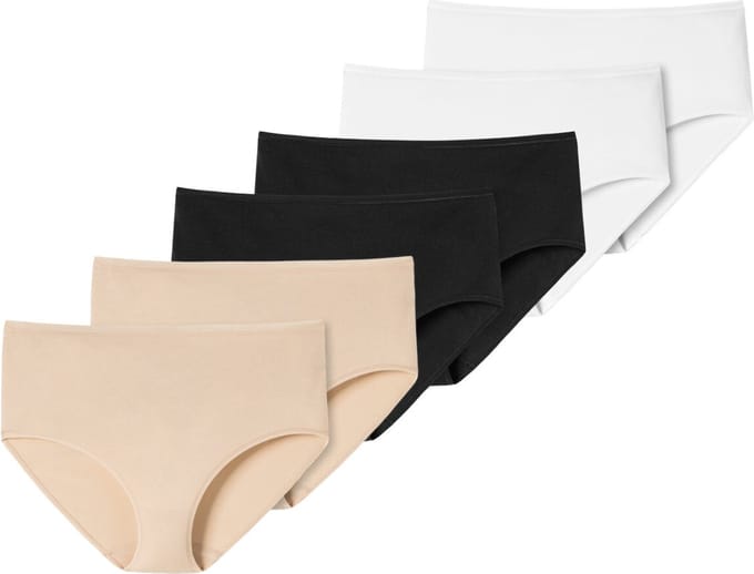 Schiesser Dames midi slip 6 pack 95/5 cotton