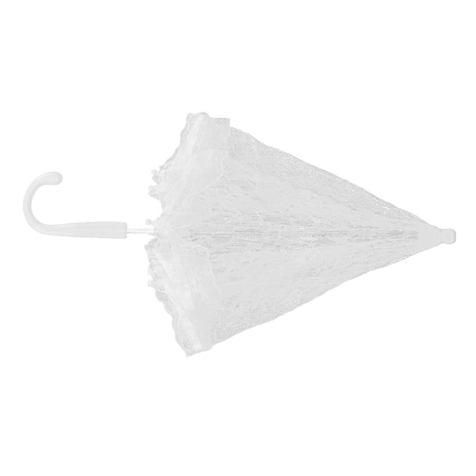 Parapluie en dentelle blanc pour mariage, broderie, décoration de scène white
