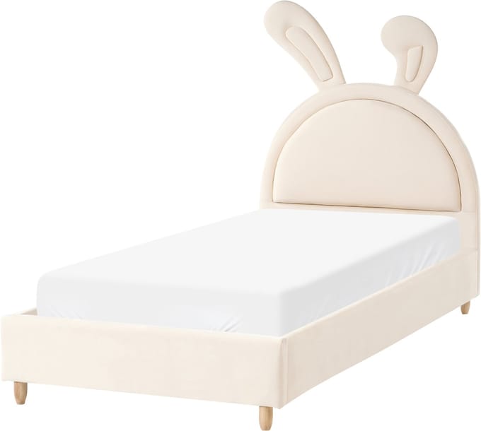 LALLIAS - Eenpersoonsbed - Beige - 90 x 200 cm - Fluweel