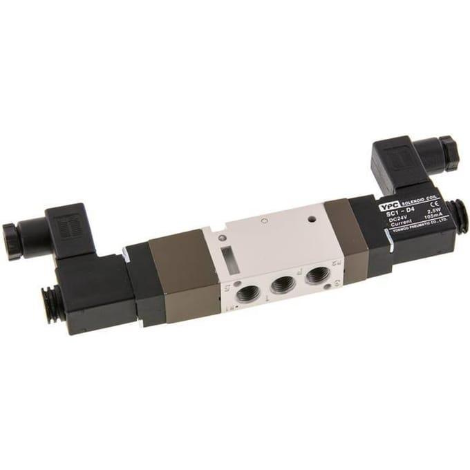 5/3 G1/8'' Middendruk Magneetventiel 24V AC 2-10bar/28-140psi YPC