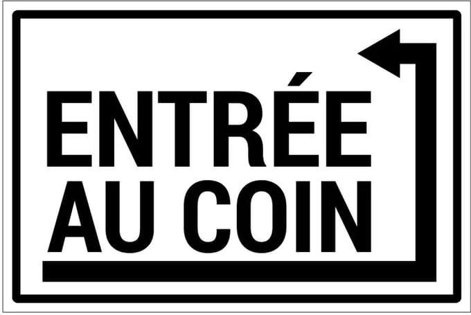 Entrée au coin droite sticker | 45 x 30 cm
