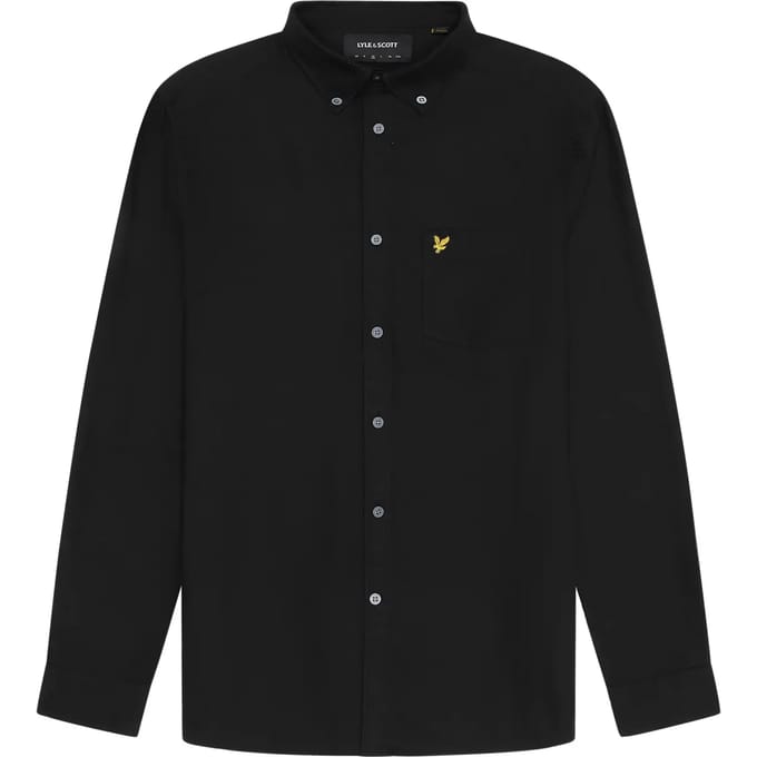 Lyle & Scott Shirt Plain Oxford Black - Maat M - Heren - Overhemden Casual
