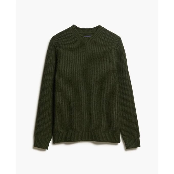 Superdry - De Merchant Store-Getextureerde trui met ronde hals - Heren - Sweaters
