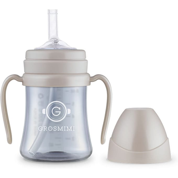 Grosmimi PPSU Donkere Serie Rieten Beker (200ml) CREAM BEIGE white