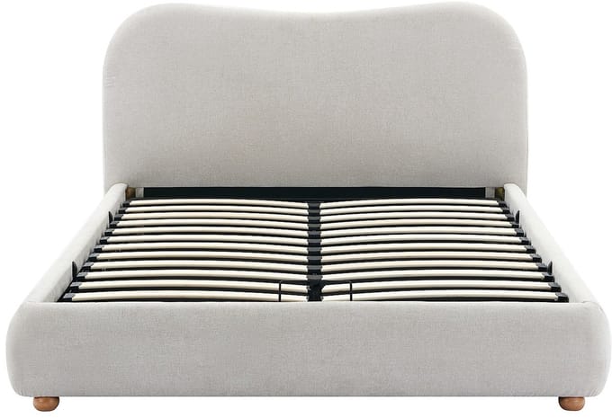 Vente-unique Bed met opbergruimte stof beige 120 x 190 cm