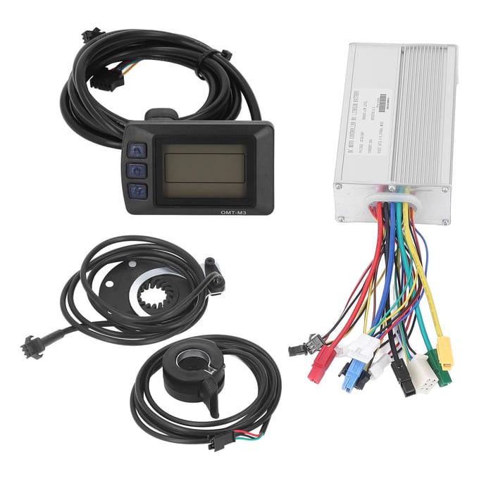 Kit de conversion pour vélo électrique 36 V 48 V 1 000 W 30 A, moteur sans balais, contrôleur, écran M3, accélérateur au pouce black
