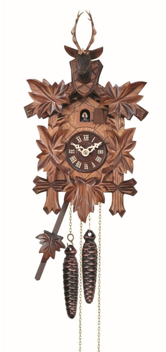 Engstler - 532/5_Q - Koekoeksklok - Kwarts - Notenhout - 42 cm