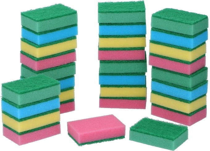Dirt Devil Schuursponsjes - 60x - gekleurd - huishoud/schoonmaak/afwas - sponzen