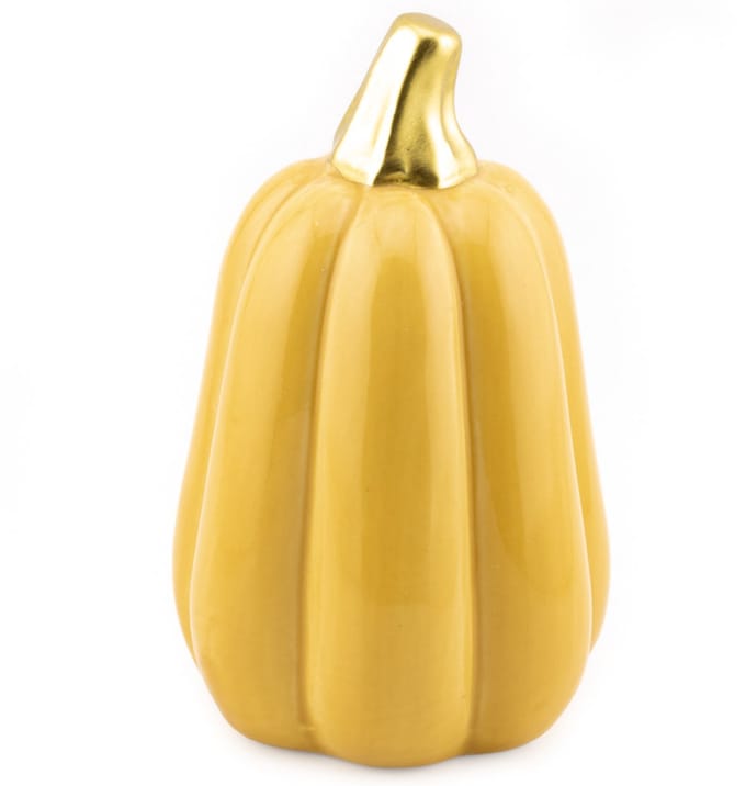 Aardewerk pompoen 10,5cm mosterd wb