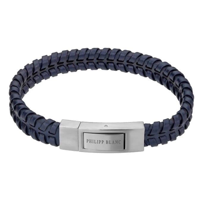 Echt leer en roestvrij stalen armband Philipp Blanc Andreas
