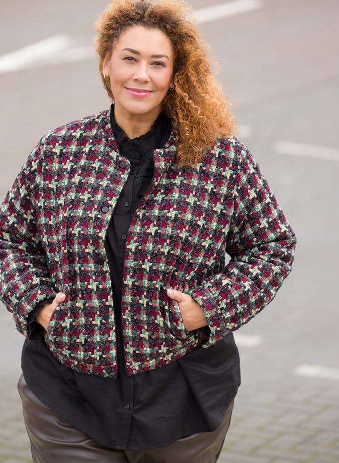 YEST CURVE Romaisa Cover ups - Dark Red/Multicolour - maat 2(50)