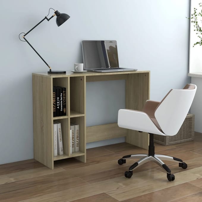 vidaXL - Bureau - 102,5x35x75 - cm - bewerkt - hout - sonoma - eikenkleurig