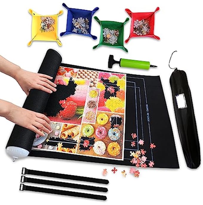 Oprolbare Legpuzzelmat voor 500-2000 Stukken - Vilt Mat voor Puzzels, Opslag en Organizer