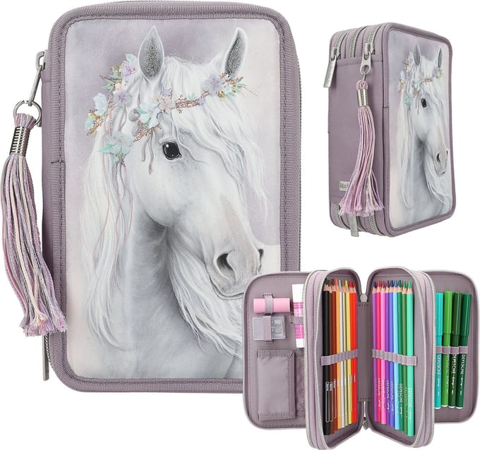 Depesche Miss Melody Triple Pencil Case FANTASY HORSES