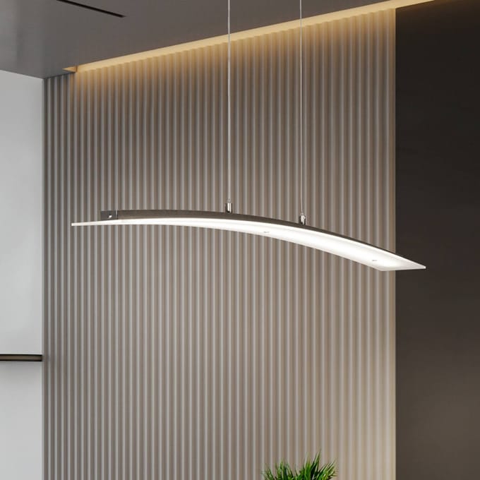 FISCHER & HONSEL LED hanglamp Mavero, nikkel, lengte 90 cm, CCT, touchdimmer