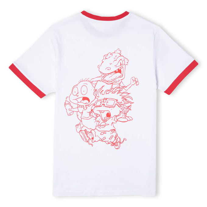 Rugrats Unisex Ringer T-Shirt - Wit/Rood - M