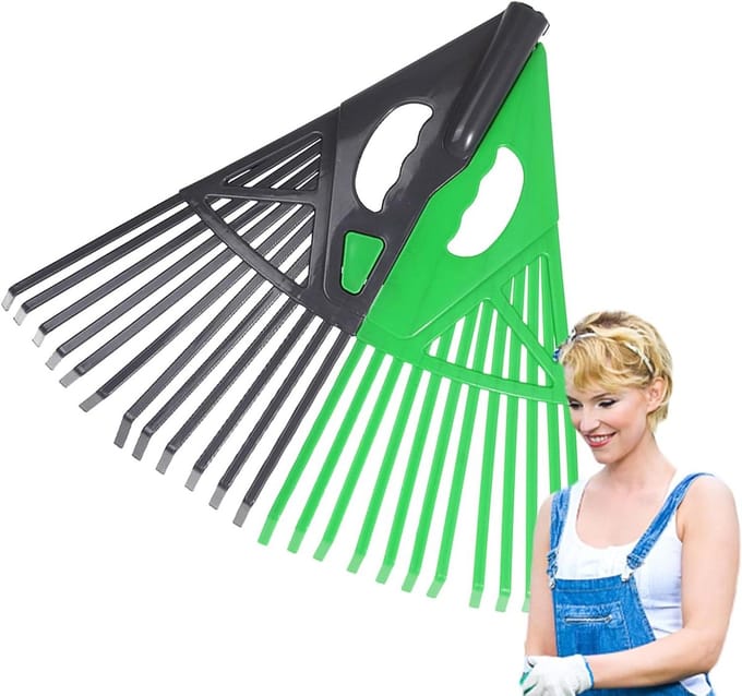 Tuinhark - Bladhark - Gazon Opruimen - Lichtgewicht en Sterk - 54 x 45 cm - Groen