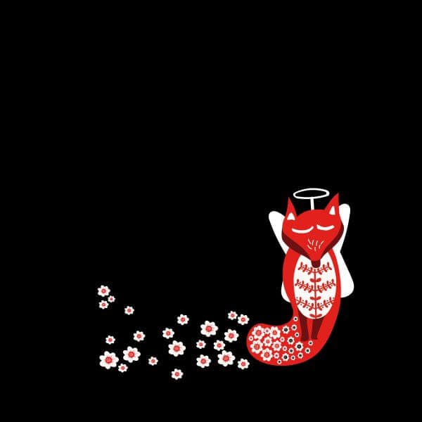 Flower Fox Women's T-Shirt - Black - 3XL