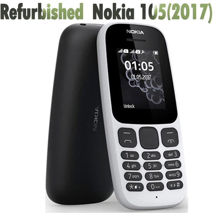 Gereviseerde Nokia Originele Nokia 105 (2017) Mobiele telefoon Dual SIM Simple Set wit