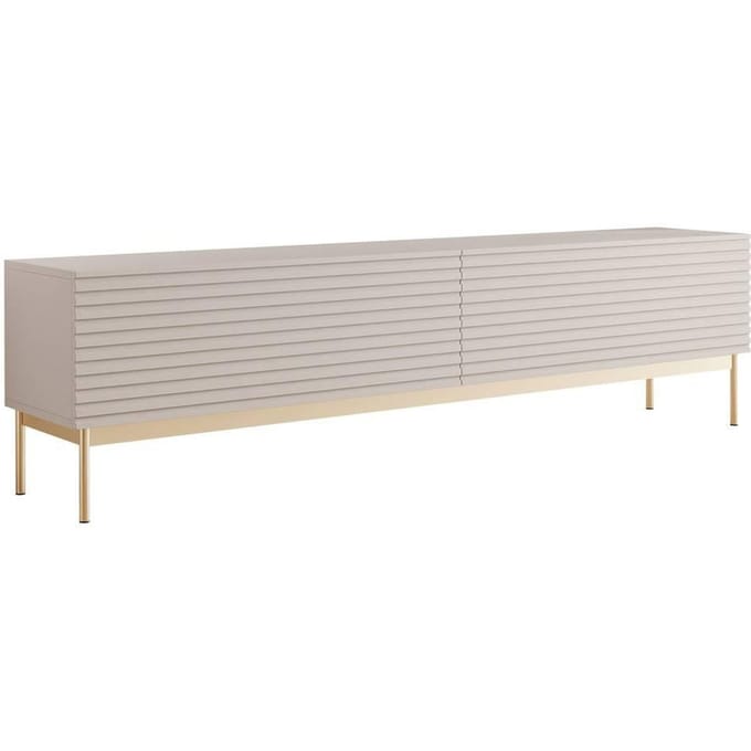 Selsey Linearis – TV-meubel 2-deurs met LED, cashmeregrijs, 175 cm