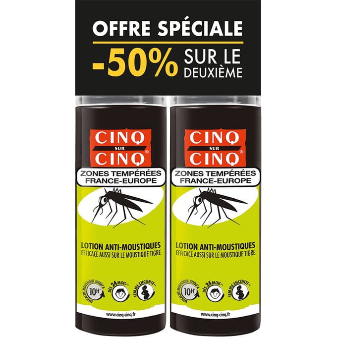 Cinq sur Cinq Muggenspray Gematigde Zones Set van 2 x 100ml