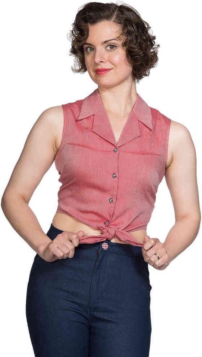 Dancing Days - TEXTURE TIE SHIRT Blouse - L - Rood
