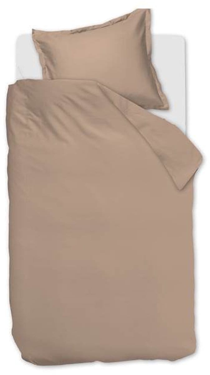Snoozing Satin Uni Dekbedovertrek - Eenpersoons - 140x200/220 cm - Taupe