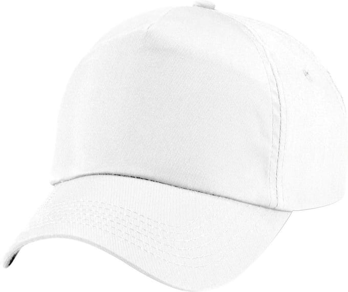 Beechfield Unisex Junior Junior 5 Panel Baseball Cap (Wit)