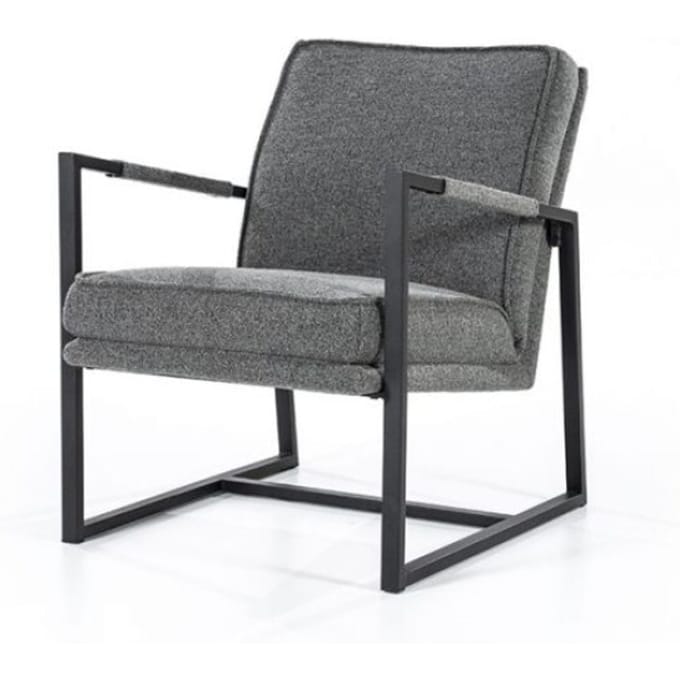 Furnilux Isaac Fauteuil - Relaxstoel met armleuning - Grijs - Lounge stoel