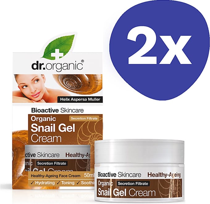 Dr Organic Slakken Gel Dagcreme (2x 50ml)
