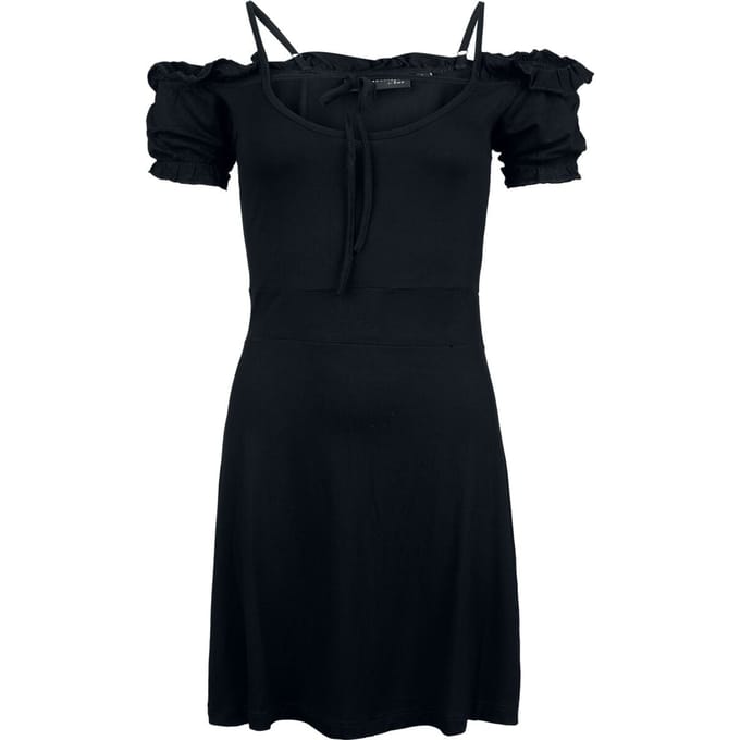 Gothicana by EMP - Gothic Mini-jurk - Off-Shoulder Jurk - S tot M - voor Vrouwen - zwart