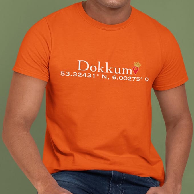 Oranje T-shirt Coördinaten Dokkum M