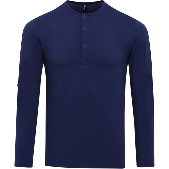 Premier Heren Long John met opgerolde mouwen T-Shirt (Indigo)
